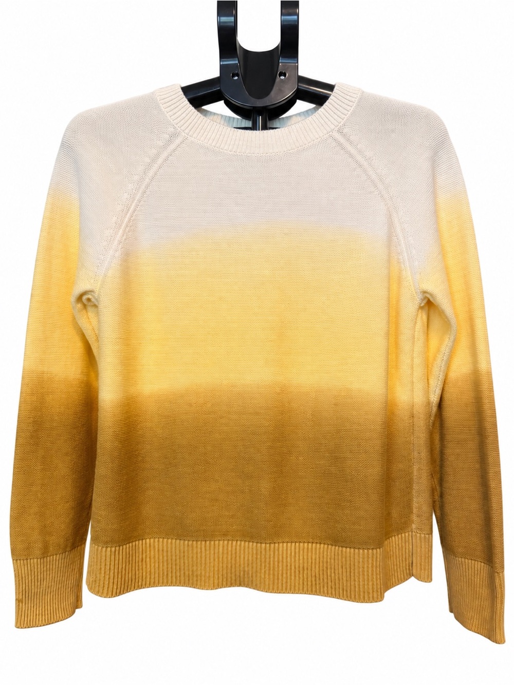 LOFT Ombre Dip Dye Sweater Medium Butter Yellow Ivory Mustard - Picture 2 of 4